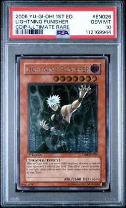 Yu-gi-oh PSA 10 2006 Lightning Punisher CDIP-EN026 Ultimate Rare 1st Edition GEM - Image 1