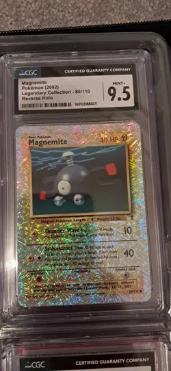 CGC 9.5 Magnemite 2002 Legendary Collection 80/110 Reverse Holo Pokemon Card - Image 1