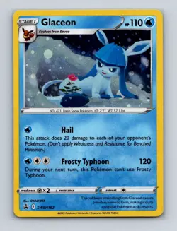 Glaceon SWSH192 Pokemon Black Star Promo Cosmos SWIRL Holo Card NM+ 🌀 - Image 1