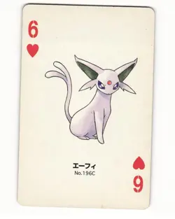 Espeon No. 196 6 Of Hearts 2004 Pokemon Poker Card Japanese LP - Image 1