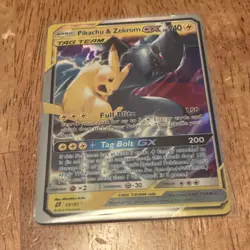Pokemon Pikachu & Zekrom GX TAG TEAM Ultra Rare Holo 33/181 Sm-Team Up 240 HP - Image 1