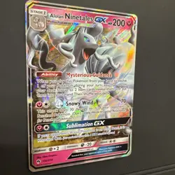 ALOLAN NINETALES GX 132/214 GX ULTRA RARE HOLO LOST THUNDER POKEMON NM/M - Image 5