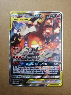 Reshiram & Charizard GX SM201 Full Art Promo Tag Team Pokemon LP - Image 1