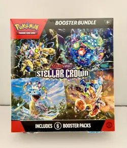 🔥Pokemon TCG Stellar Crown Booster Bundle Box Factory Sealed 6 Packs -US seller - Image 1
