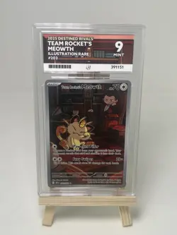 Ace 9 Team Rocket's Meowth 203/182 Destined Rivals IR Pokemon TCG Card - Image 1
