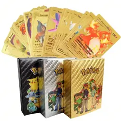 55 pieces Pokemon cards, gold foil, gold metallic Charizard Vmax GX series - Image 1
