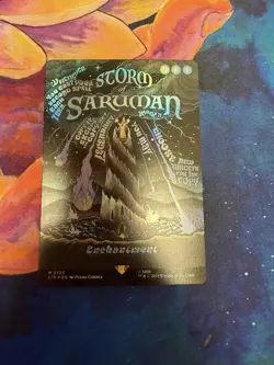 Storm of Saruman FOIL Borderless Poster - Lord of the Rings MTG #733 - Image 1