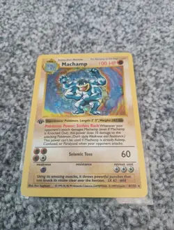 Pokemon TCG Machamp Holo 1st Edition Shadowless Card Base Set 8/102 - Image 1