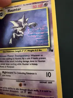 INK SMEAR ERROR MISPRINT Haunter 6/62 Fossil Holo Rare Unlimited Pokemon Card - Image 2