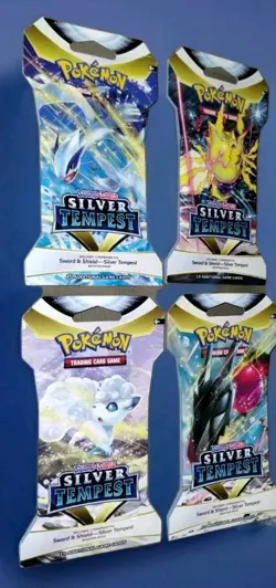 4 Pokemon Silver Tempest Sleeved Booster Packs - All 4 Art covers - New & Sealed - Image 3