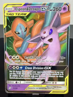 Pokemon Espeon & Deoxys GX 72/236 Tag Team Unified Minds NM/M - Image 1