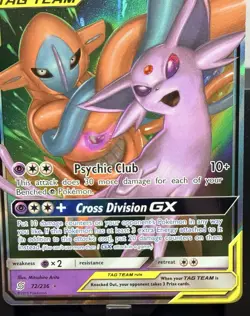 Pokemon Espeon & Deoxys GX 72/236 Tag Team Unified Minds NM/M - Image 4