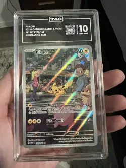 Pikachu 173/165 Scarlet & Violet 151 Illustration Rare TAG 10 Holo Pokemon Card - Image 1