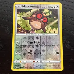 Hoothoot 143/202 Pokemon Sword & Shield Base Set Reverse Holo Common Card NM - Image 1