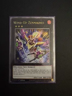 Wind-Up Zenmaines Quarter Century Secret Rare Card RA04-EN168 NM 1st - Image 1