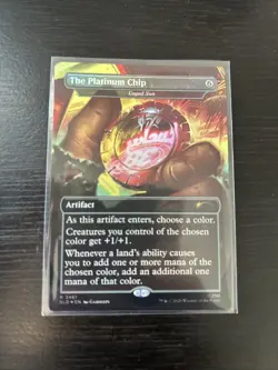 MTG Foil The Platinum Chip Caged Sun Borderless Fallout Secret Lair NM - Image 1