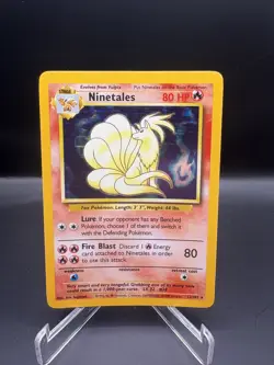 Base Set Ninetales Holo 12/102 Pokemon Card 1999 LP/NM - Image 1