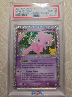 MEW EX PSA 10 2021 POKEMON CELEBRATIONS #88/92 HOLO CLASSIC COLL LEGEND MAKER 96 - Image 1