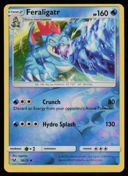 FERALIGATR 20/73 UNCOMMON SHINING LEGENDS POKEMON REVERSE HOLO NM/M - Image 1