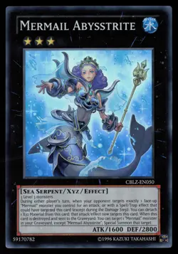 Yugioh Mermail Abysstrite CBLZ-EN050 Super Rare NM - Image 1