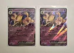 Pokemon TCG 151 Error Alakazam EX Promo x2 No Star Pattern Black Star Promo #050 - Image 1