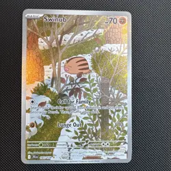 Pokemon TCG Swinub 165/159 Journey Together Full Art Illustration Rare Card NM/M - Image 1