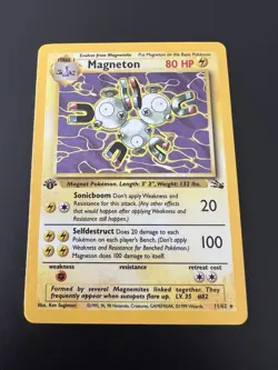 Magneton 11/62 Fossil 1st Edition 1999 Pokemon Card Holo Rare NM - Image 1