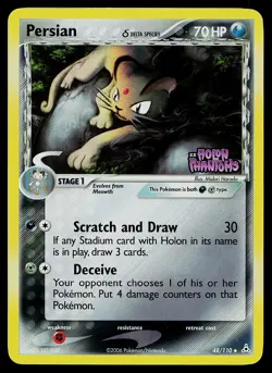 Pokemon Card Persian Holon Phantoms 48/110 Uncommon Reverse Holo STAMPED - Image 1