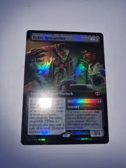 Grave Researcher NM EXTENDED ART FOIL SECRETS OF STRIXHAVEN MTG - Image 1