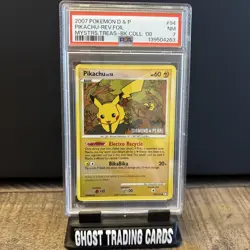 2007 POKEMON DIAMOND PEARL MYSTERIOUS TREASURES PSA 7 #94 PIKACHU REVERSE FOIL - Image 2