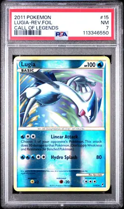 2011 POKEMON CALL OF LEGENDS LUGIA #15 REVERSE PSA 7 NM #113346550 - Image 1