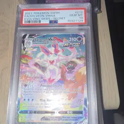 Pokemon Sylveon VMAX 212/203 Secret Rare Full Art Holo PSA 10 English - Image 1