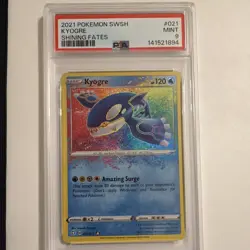 Pokemon Kyogre Amazing Rare Holo PSA 9 021/072 Shining Fates 2021 - Image 1
