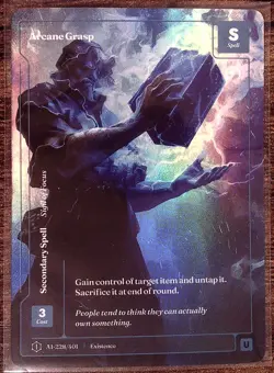 ARCANE GRASP Wonders of the First Existence Spell KICKSTARTER ALT ART AI-228 - Image 1
