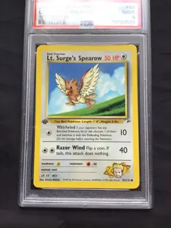 Pokemon Cards: Gym Heroes 1st Edition Common : Lt. Surge's Spearow 83/132 PSA 9 - Image 2
