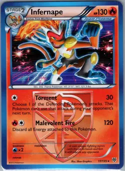 Infernape (Team Plasma) 17/135 Holo Plasma Storm - Pokemon Card - NM - Image 1