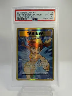 PSA 10 Misty’s Determination 108/108 Full Art XY Evolutions Holo Pokemon Card - Image 1