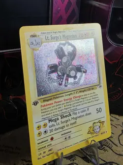 Lt. Surge's Magneton 8/132 Holo Rare 1st Edition Gym Heroes Pokemon Card - Image 2
