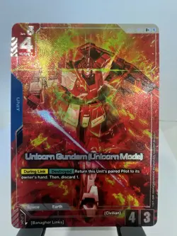 Unicorn Gundam (Unicorn Mode) Foil GD01-005 R+ NM Gundam TCG Card Game - Image 1