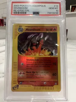 Pokemon Houndoom Aquapolis Reverse Holo #14 PSA 10 Gem Mint Low pop 25 - Image 1
