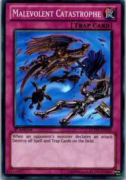 Yugioh Malevolent Catastrophe LCYW-EN148 1st Edition Super Rare NM - Image 1