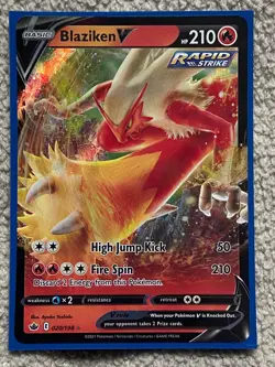 Pokemon TCG Chilling Reign BLAZIKEN V 20/198 Holo Rare - Image 1