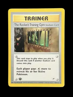 Pokemon TCG 1st Edition The Rockets Training Gym 104/132 Gym Heroes Regular Rare - Image 1