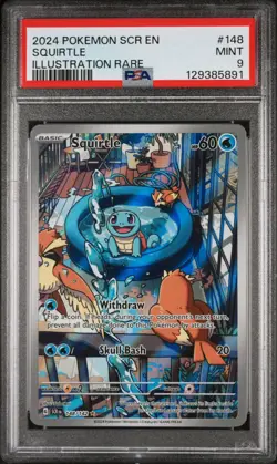PSA 9 MINT Squirtle STELLAR CROWN #148 ILLUSTRATION RARE Pokemon Card Mint 🔥 - Image 1