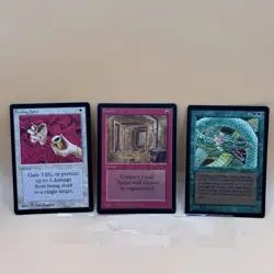Vintage MTG Beta Card Lot 1993 Black Border Healing Salve Tunnel Craw Wurm - Image 1