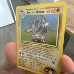 Brock's Rhydon 2/132 Gym Heroes Holo Pokemon TCG - Image 2