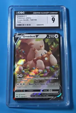 Pokemon Greedent V Crown Zenith 120/159 Ultra Rare Holo CGC 9 2023 - Image 1