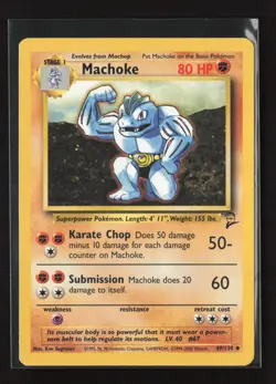 Machoke 49/130 Uncommon Base Set 2 Pokemon LP - Image 2