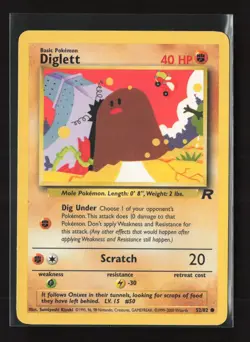 Diglett 52/82 Common Team Rocket Pokemon HP - Image 2
