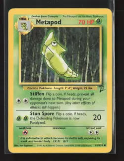 Metapod 81/130 Common Base Set 2 Pokemon NM - Image 2
